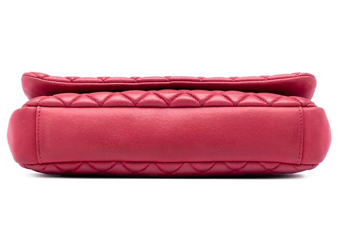 Chanel Red Small Quilted Iridescent Calfskin New Bubble Flap Rosso - vista 3