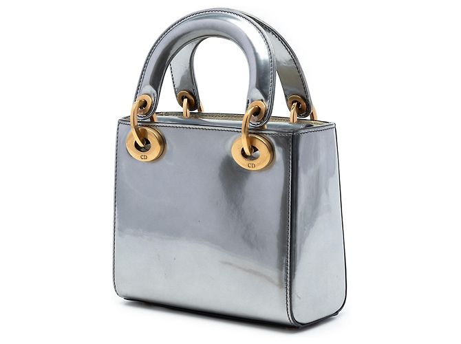 Lady Dior Mini in vernice metallizzata argento Dior - vista 2
