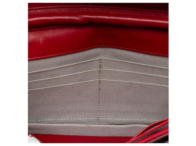 Wallet On Chain Portafoglio con catena Chanel Red CC trapuntato in vernice Brilliant Rosso - vista 4