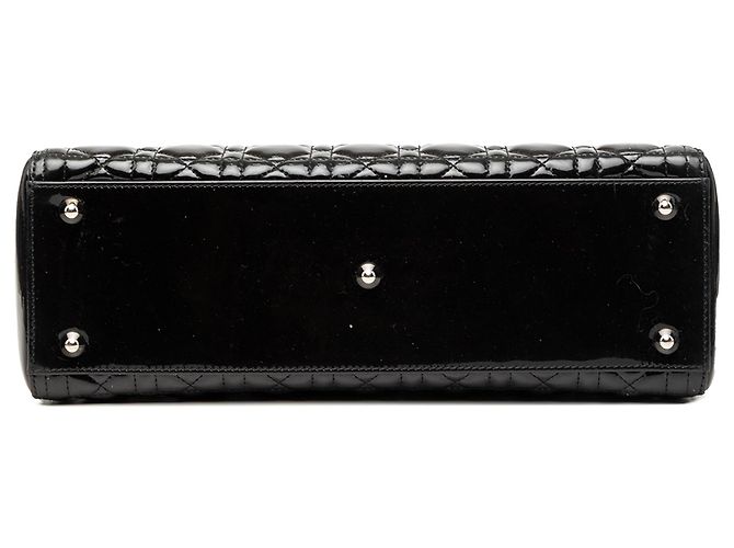 Dior Black Large Patent Cannage Lady Dior Nero - vista 3