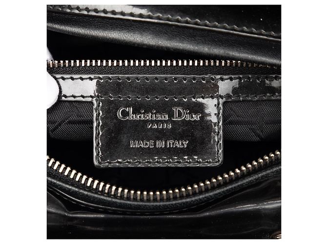 Dior Black Large Patent Cannage Lady Dior Nero - vista 5
