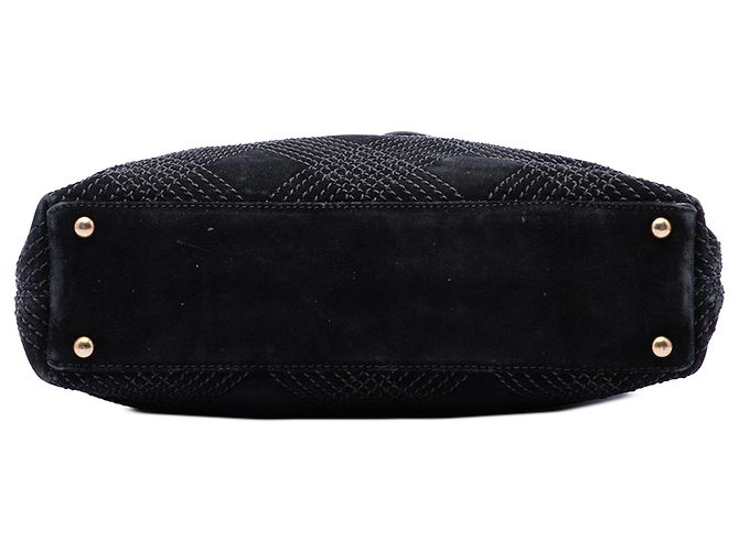Tote Chanel Black CC Suede Wild Stitch Nero - vista 3
