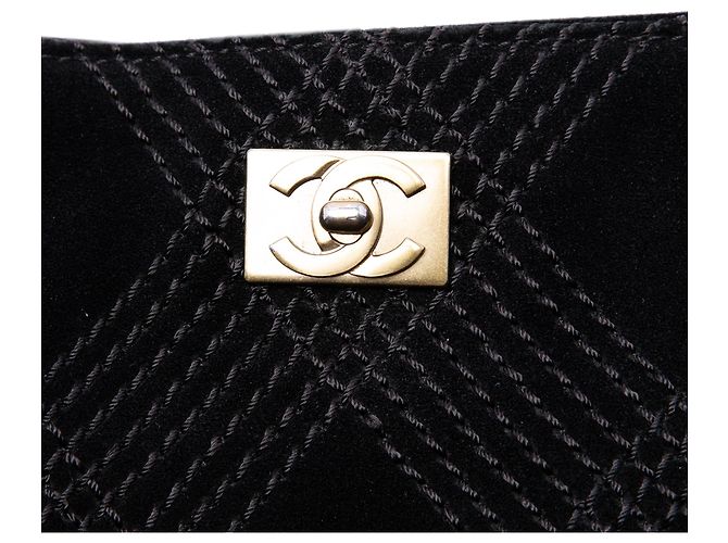 Tote Chanel Black CC Suede Wild Stitch Nero - vista 5