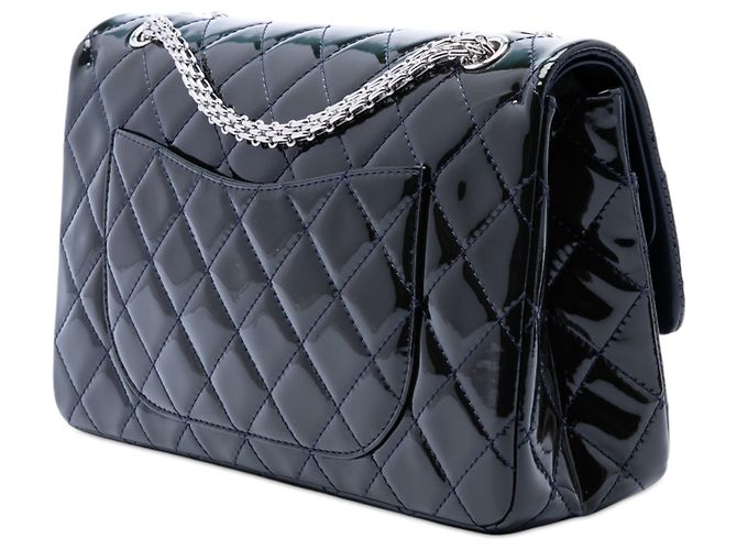 Chanel Blue Quilted Patent Reissue 2.55 Double Flap 227 Blu navy - vista 2