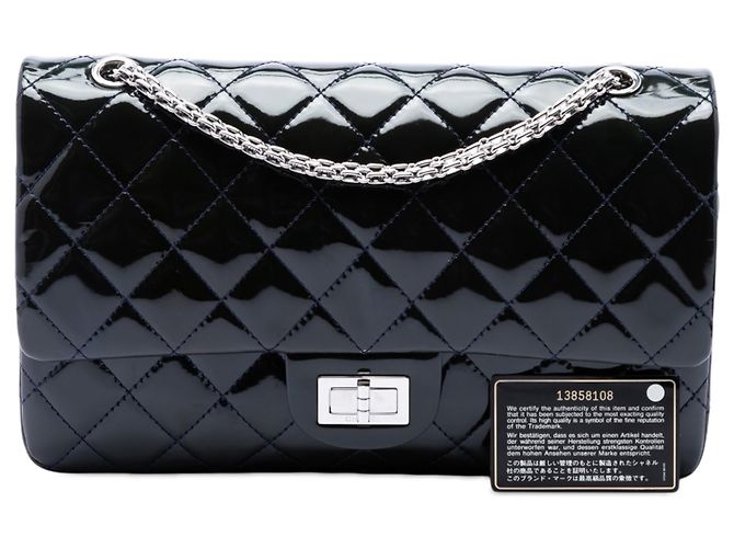 Chanel Blue Quilted Patent Reissue 2.55 Double Flap 227 Blu navy - vista 7