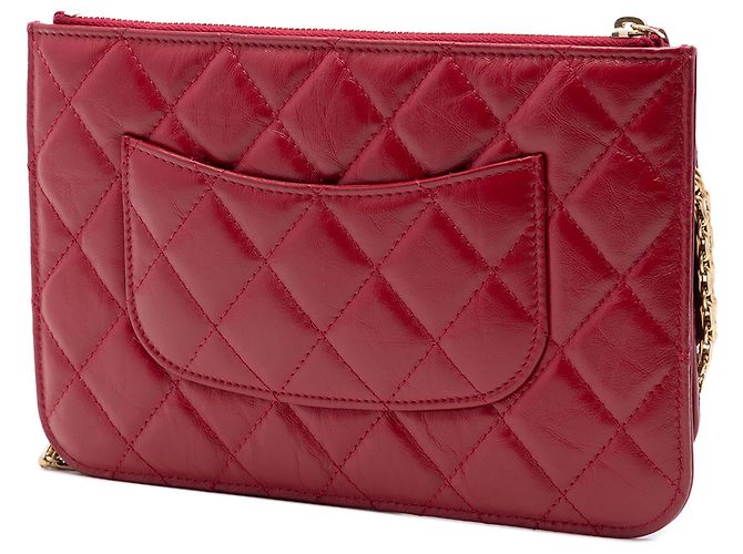 Wallet On Chain Portafoglio con catena Chanel Red Quilted Aged Calfskin Reissue 2.55 Rosso - vista 2