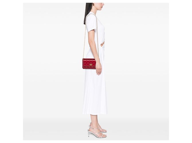 Wallet On Chain Portafoglio con catena Chanel Red Quilted Aged Calfskin Reissue 2.55 Rosso - vista 6