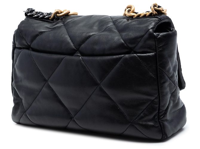 Chanel Black Large Lambskin 19 Flap Nero - vista 2