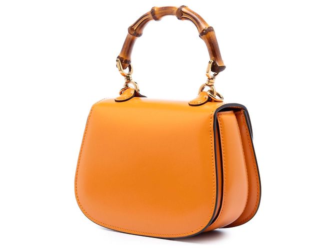 Bamboo Bolsa Gucci Orange Mini em couro de bezerro Web 1947 com alça de bambu Laranja - vista 2