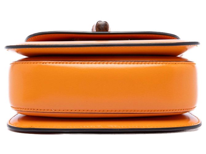 Bamboo Bolsa Gucci Orange Mini em couro de bezerro Web 1947 com alça de bambu Laranja - vista 3
