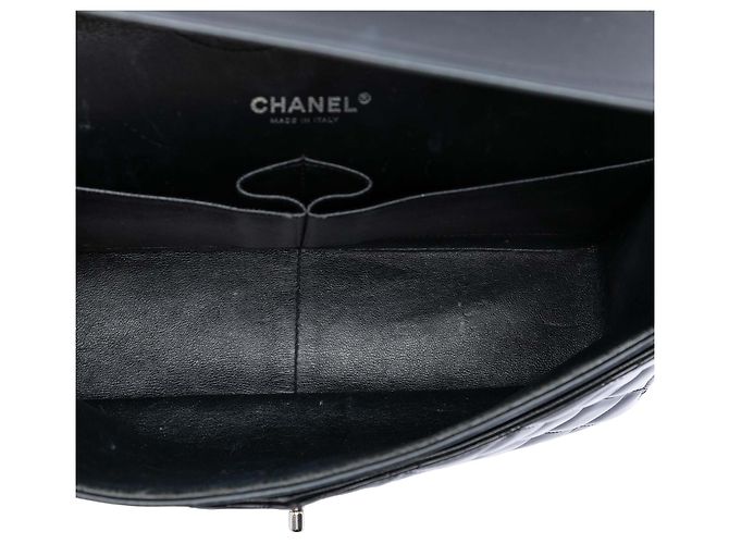 Chanel Black Jumbo Classic Patent Double Flap Nero - vista 4