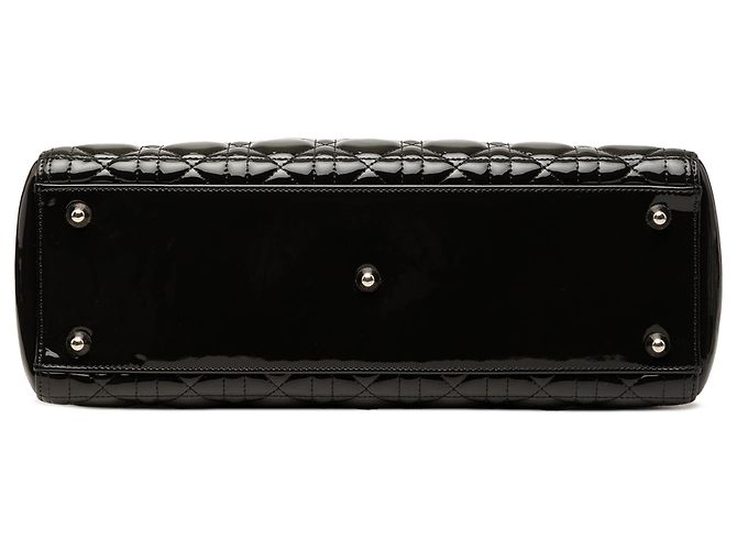 Dior Black Large Patent Cannage Lady Dior Nero - vista 3