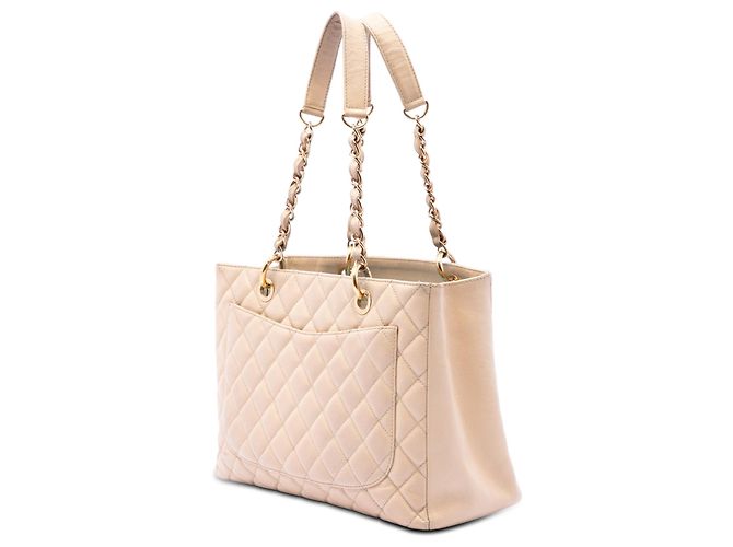 Tote Grand Shopping in Caviar Marrone Chanel Beige - vista 2