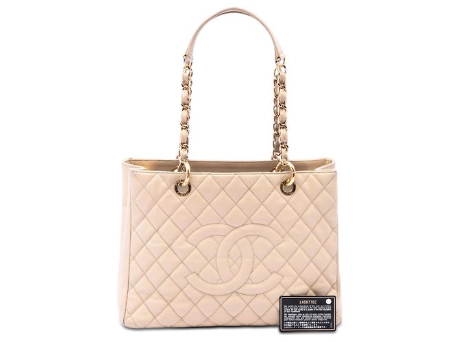 Tote Grand Shopping in Caviar Marrone Chanel Beige - vista 7