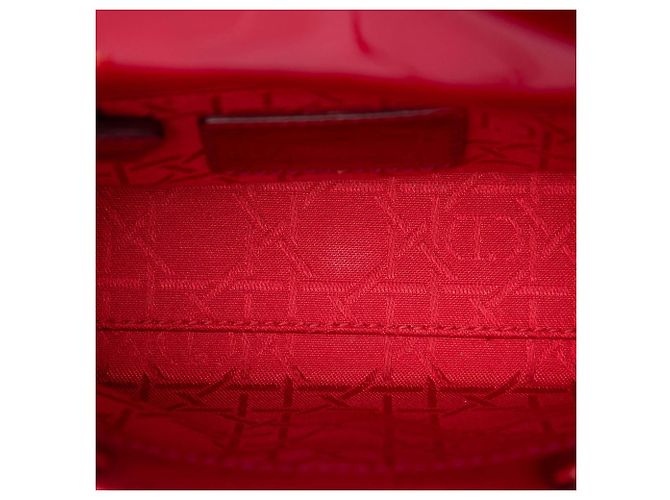 Lady Dior mini in vernice rosso cannage Bordò - vista 5