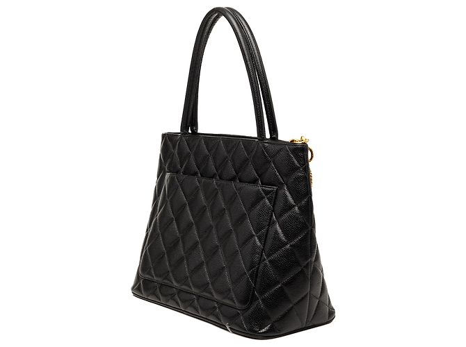 Chanel Black Caviar Medallion Tote Nero - vista 2