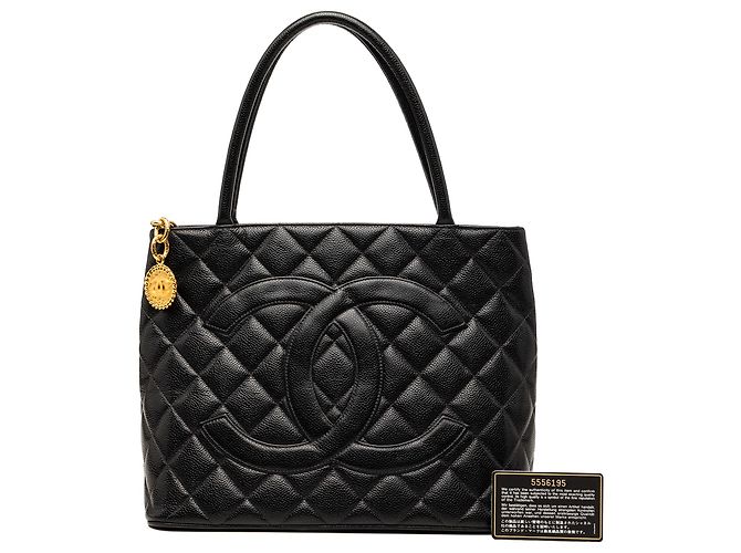 Chanel Black Caviar Medallion Tote Nero - vista 8