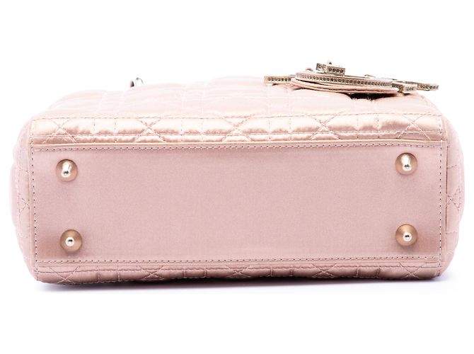 Dior Rosa Small Satin Cannage Swarovski Lady Dior - vista 3
