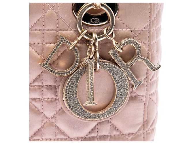 Dior Rosa Small Satin Cannage Swarovski Lady Dior - vista 5