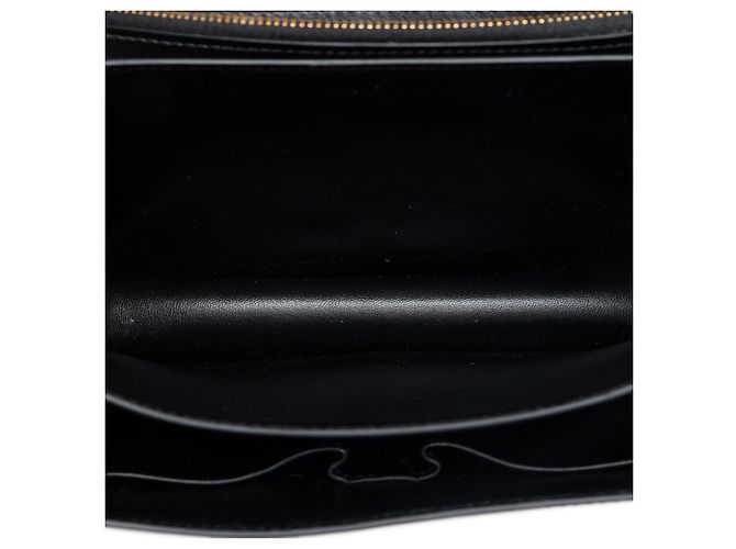 Céline Celine Classic Box in pelle di vitello nera e crine di pony con stampa leopardata, misura Medium Nero - vista 4