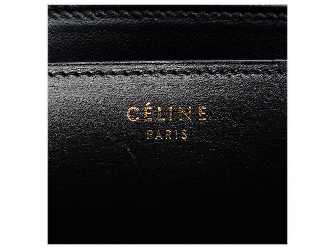 Céline Celine Classic Box in pelle di vitello nera e crine di pony con stampa leopardata, misura Medium Nero - vista 5