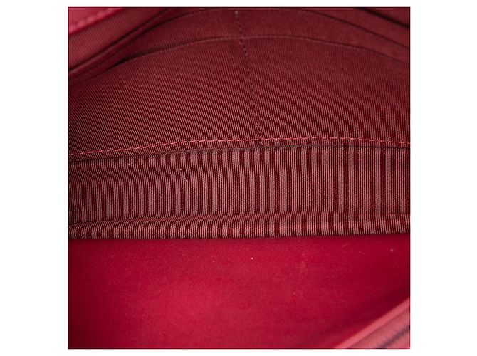Chanel Red CC gestepptes Kalbsleder Double Stitch Hamptons Wallet on Chain Rot - Ansicht 4