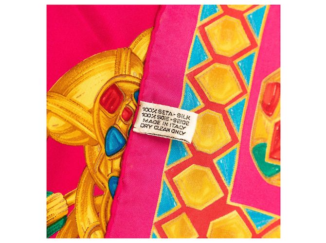 Sciarpa in seta Chanel Pink CC Gripoix Rosa - vista 5