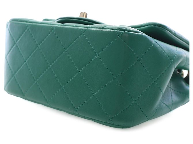 Chanel Green Mini Square Classic Lambskin Single Flap Verde - vista 13