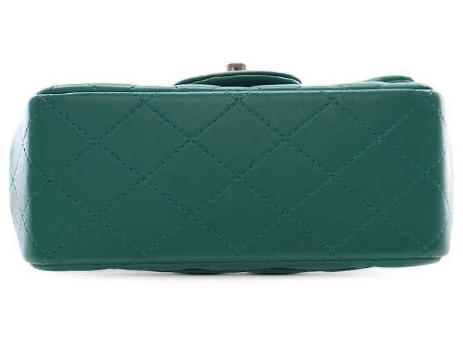 Chanel Green Mini Square Classic Lambskin Single Flap Verde - vista 3