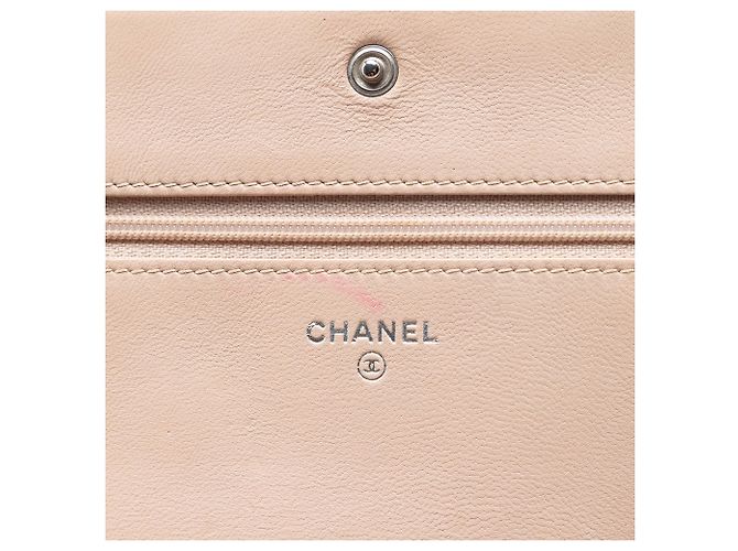 Chanel Beige CC gestepptes Lammleder Diamond Wallet On Chain - Ansicht 5