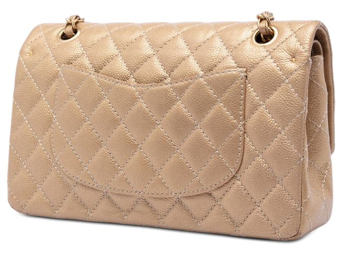 Chanel Beige Medium Classic Iridescent Caviar Double Flap - vista 2