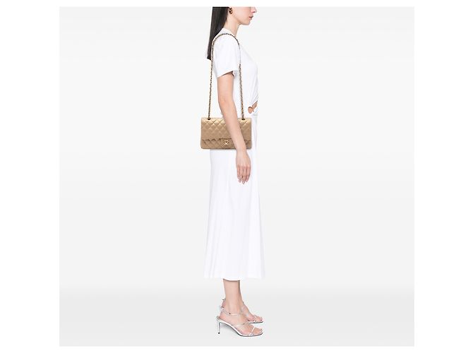 Chanel Beige Medium Classic Iridescent Caviar Double Flap - vista 5