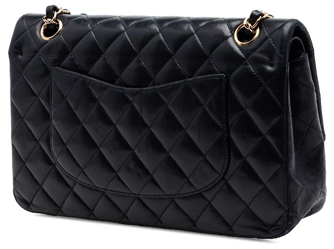 Chanel Black Medium Classic Lambskin Double Flap Nero - vista 2