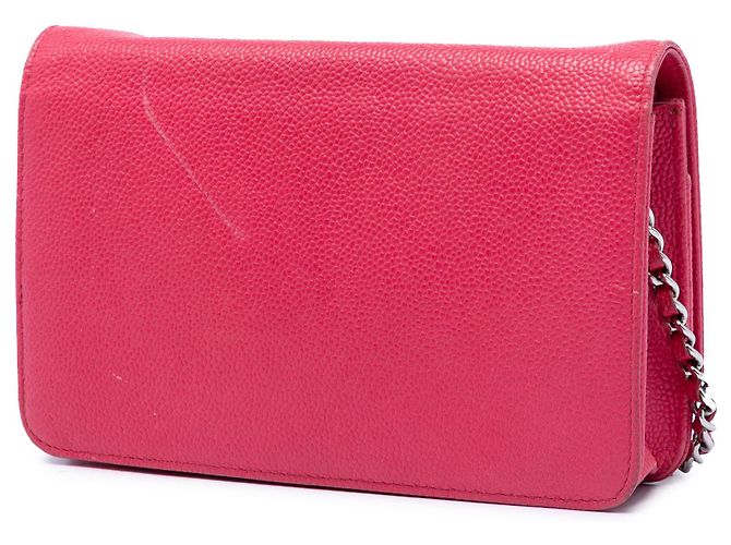 Wallet On Chain Portafoglio con catena Chanel Pink Caviar Bicolor CC Rosa - vista 2