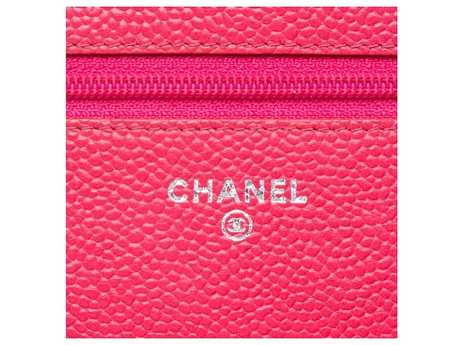 Wallet On Chain Portafoglio con catena Chanel Pink Caviar Bicolor CC Rosa - vista 5