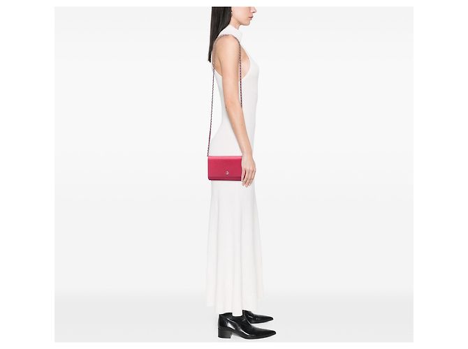 Wallet On Chain Portafoglio con catena Chanel Pink Caviar Bicolor CC Rosa - vista 6