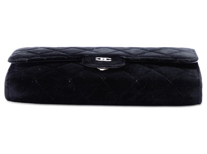 Wallet On Chain Chanel Black CC gestepptes Samt-Portemonnaie mit abnehmbarer Kette Schwarz - Ansicht 3