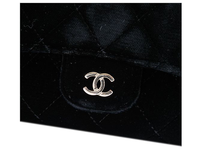 Wallet On Chain Chanel Black CC gestepptes Samt-Portemonnaie mit abnehmbarer Kette Schwarz - Ansicht 5