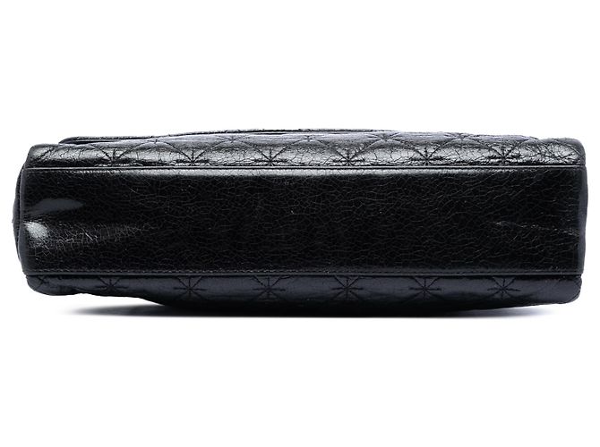 Chanel Black Glazed Crackled Calfskin Mademoiselle Flap - vista 3