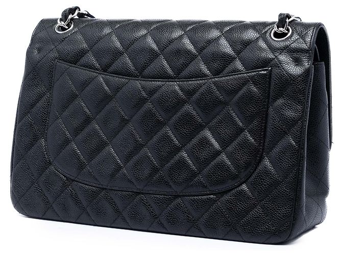 Chanel Black Jumbo Classic Caviar Double Flap Nero - vista 2