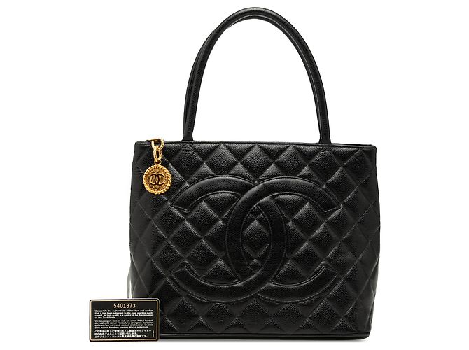 Chanel Black Caviar Medallion Tote Schwarz - Ansicht 8