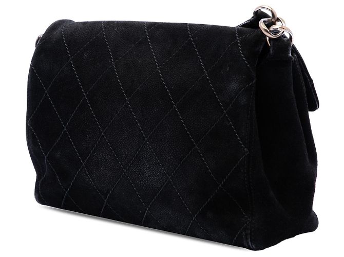 Chanel Black CC gestepptes Wild Stitch Wildleder Flap Schwarz - Ansicht 2