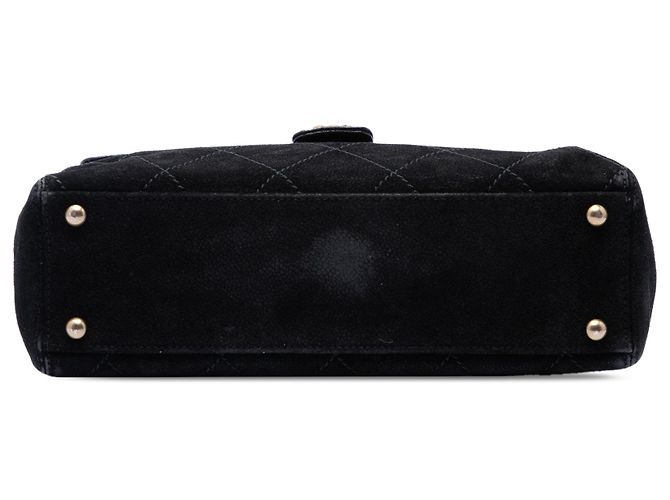 Chanel Black CC gestepptes Wild Stitch Wildleder Flap Schwarz - Ansicht 3