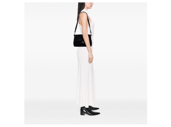 Chanel Black CC gestepptes Wild Stitch Wildleder Flap Schwarz - Ansicht 6