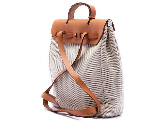 Zaino Hermès Beige Toile Herbag GM - vista 2