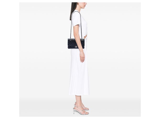 Chanel Black Medium Classic Caviar Double Flap Nero - vista 6