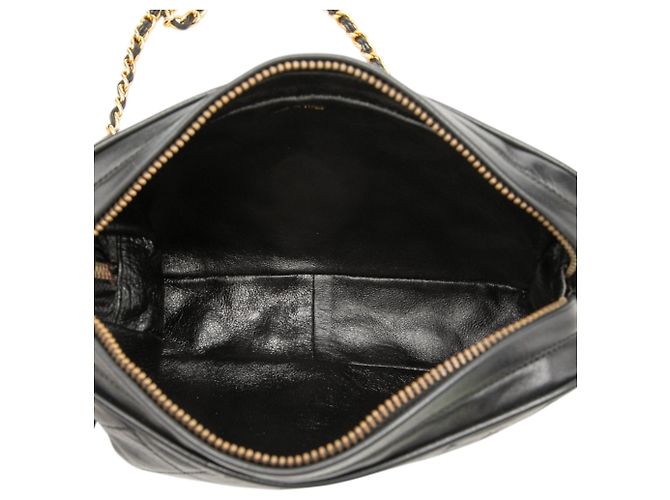 Chanel Black CC gesteppte Lammfell Camera Bag mit Quaste Schwarz - Ansicht 4