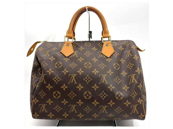 Borsa Louis Vuitton Speedy 30 Marrone - vista 3