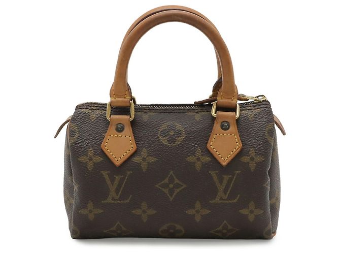 Borsa a mano Louis Vuitton Monogram Mini Speedy Marrone Bianco Monogramma - vista 2