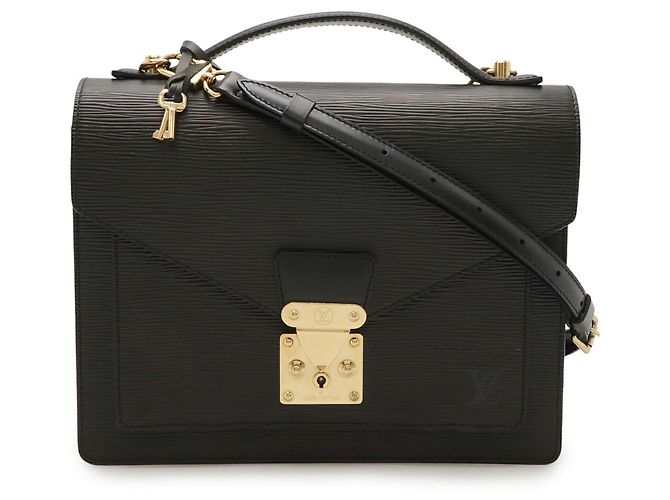 Borsa Louis Vuitton Epi Monceau Nero - vista 2
